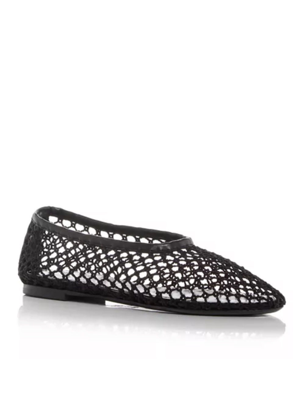 Staud Alba Black Mesh Ballet Flats